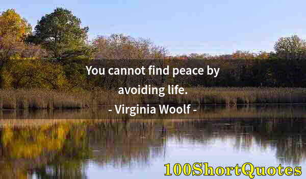 Quote by Albert Einstein: You cannot find peace by avoiding life.