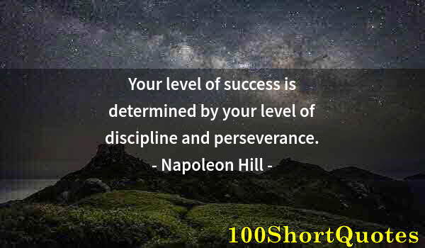 Quote by Albert Einstein: Your level of success is determined by your level of discipline and perseverance.