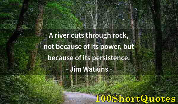 Quote by Albert Einstein: A river cuts through rock, not because of its power, but because of its persistence.
