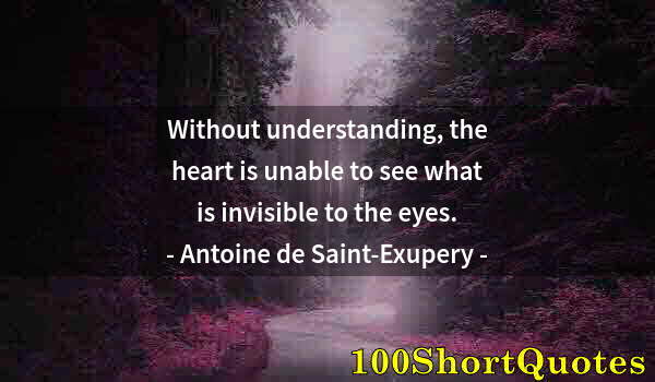 Quote by Albert Einstein: Without understanding, the heart is unable to see what is invisible to the eyes.