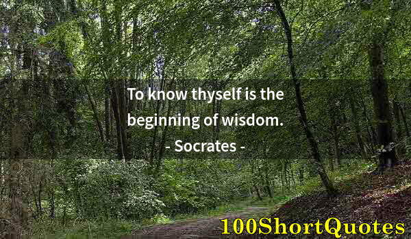 Quote by Albert Einstein: To know thyself is the beginning of wisdom.