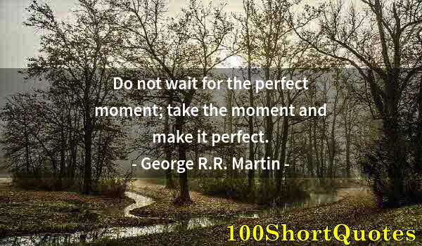 Quote by Albert Einstein: Do not wait for the perfect moment; take the moment and make it perfect.