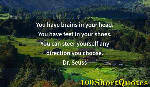 Quote by Albert Einstein: You have brains in your head. You have feet in your shoes. You can steer yourself any direction you ...