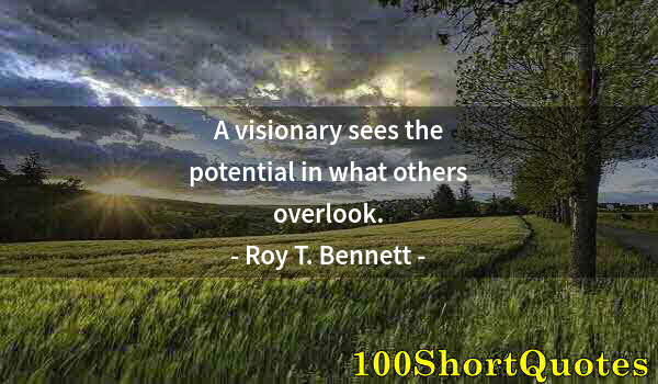 Quote by Albert Einstein: A visionary sees the potential in what others overlook.