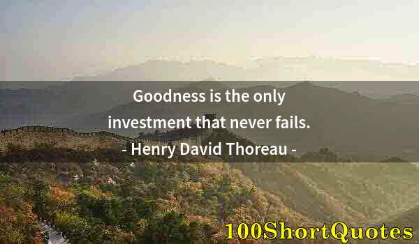 Quote by Albert Einstein: Goodness is the only investment that never fails.