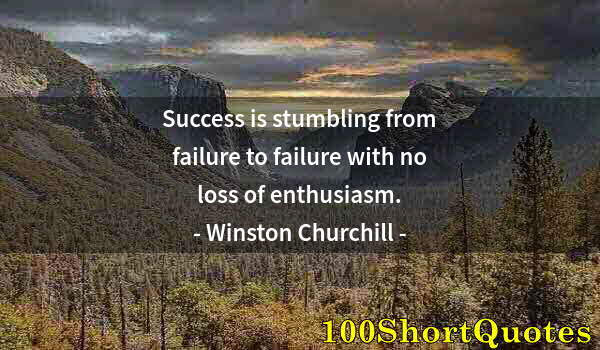Quote by Albert Einstein: Success is stumbling from failure to failure with no loss of enthusiasm.
