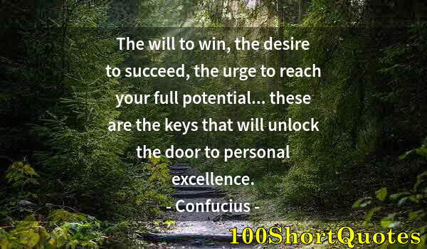 Quote by Albert Einstein: The will to win, the desire to succeed, the urge to reach your full potential... these are the keys ...