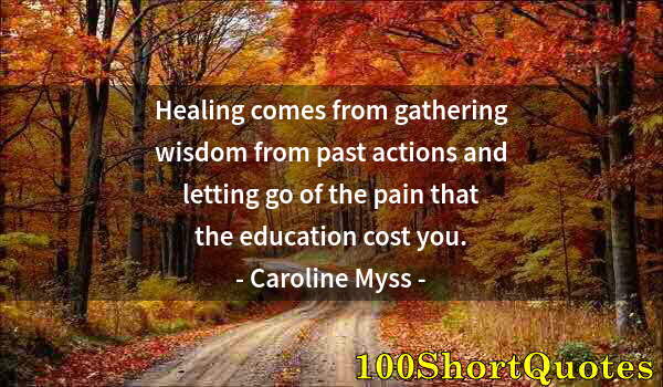 Quote by Albert Einstein: Healing comes from gathering wisdom from past actions and letting go of the pain that the education ...