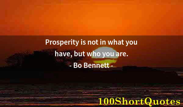 Quote by Albert Einstein: Prosperity is not in what you have, but who you are.
