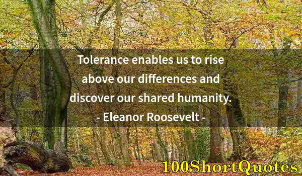 Quote by Albert Einstein: Tolerance enables us to rise above our differences and discover our shared humanity.